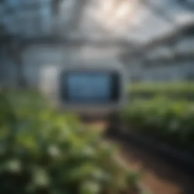 Climate control systems in action within a high-tech greenhouse