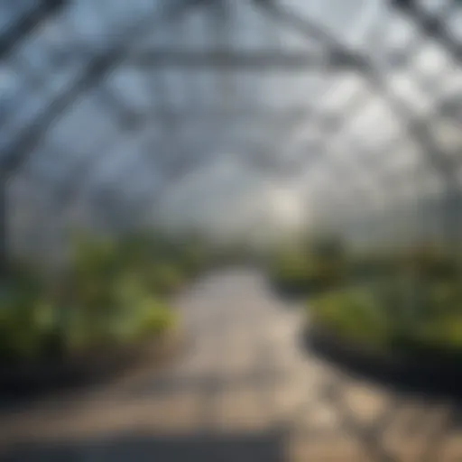 Modern greenhouse exterior showcasing innovative construction materials