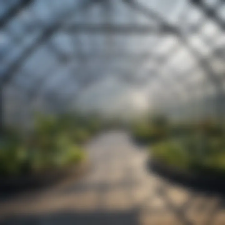 Modern greenhouse exterior showcasing innovative construction materials
