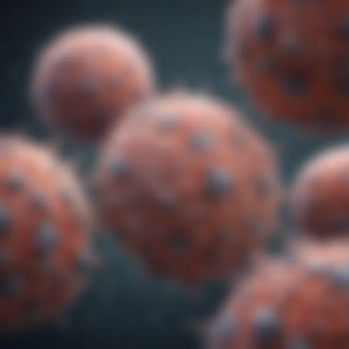 Microscopic view of glioblastoma cells showcasing their aggressive nature