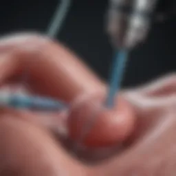 Illustration of the angioplasty procedure highlighting the catheter and balloon mechanisms.