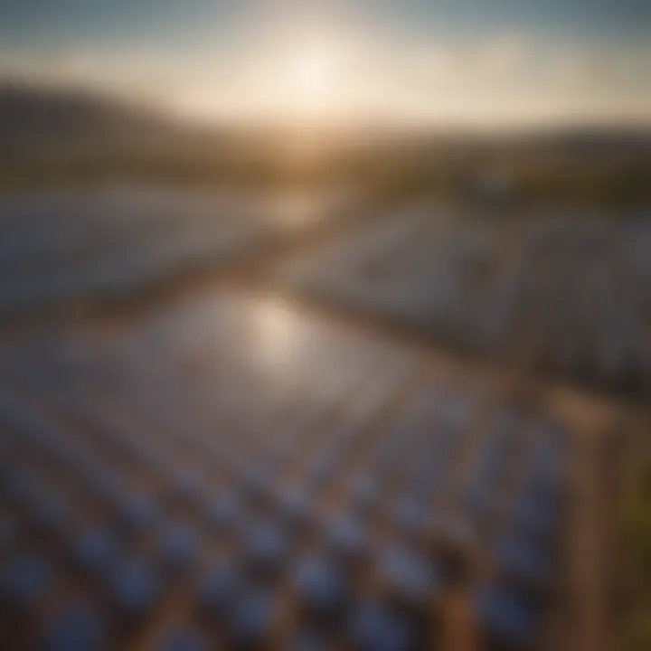 Natural landscape with solar farms