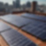 Solar panel installation on a rooftop