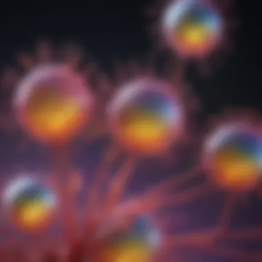 Diagram illustrating the interaction of biomolecules detected through surface plasmon resonance.
