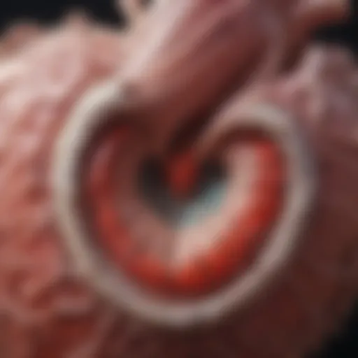 Illustration of a calcified heart valve showing the effects of calcification on functionality.
