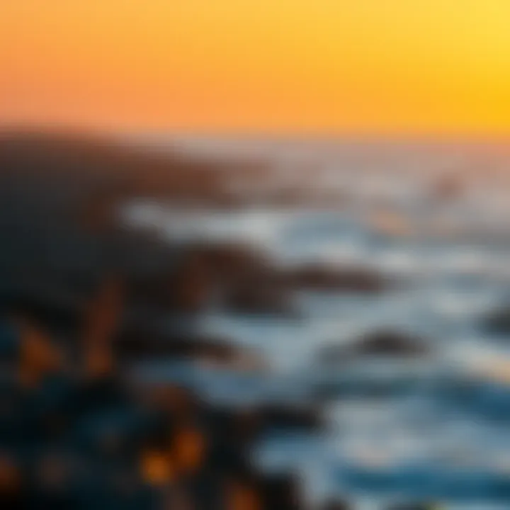 A vibrant coastal landscape showcasing tidal energy generation