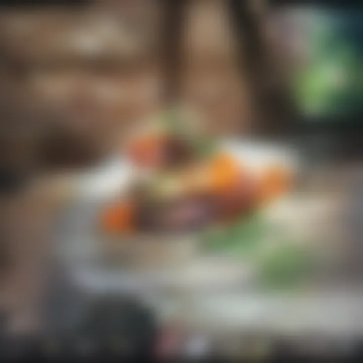 Visual representation of a well-balanced plate showcasing fiber-rich vegetables and lean proteins.