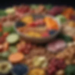 Colorful assortment of nutrient-dense foods beneficial for gastrointestinal health.