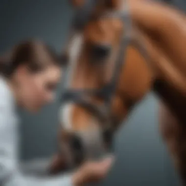 Diagnostic Procedures for Faecal Water Syndrome Veterinarian performing diagnostic tests on a horse