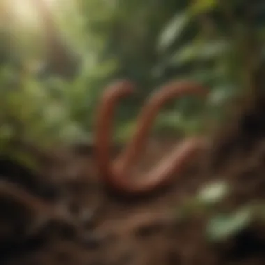 Earthworm Interactions with Plants Illustration of earthworm interactions with plant roots and soil microorganisms