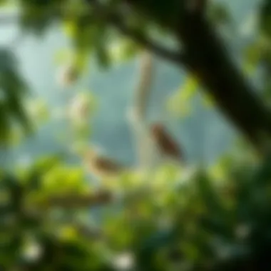 Exploring Habitats: The Home of Birds A tranquil habitat teeming with avian life