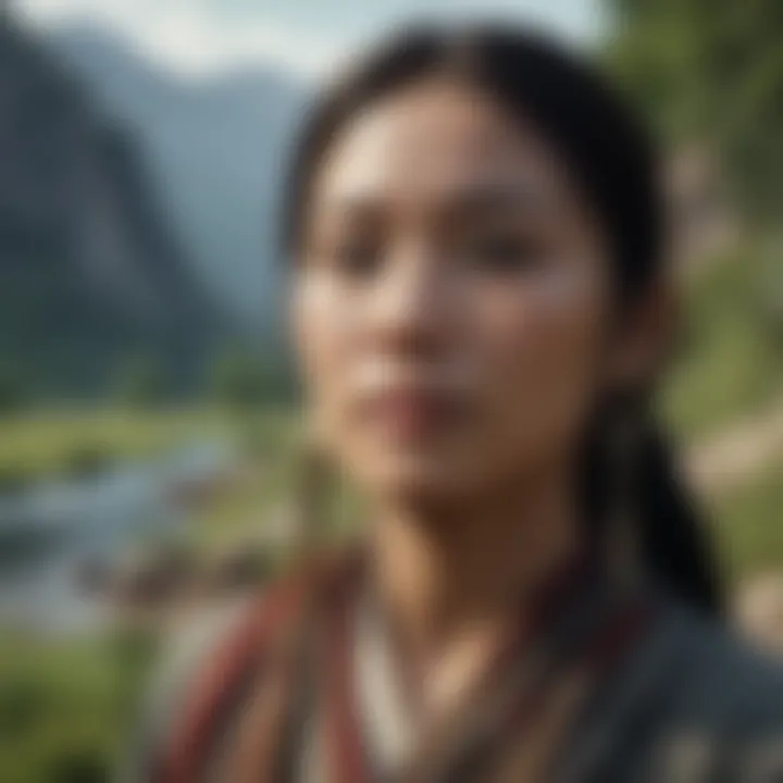A serene landscape depicting the geographical diversity of East Asia and Indigenous America.