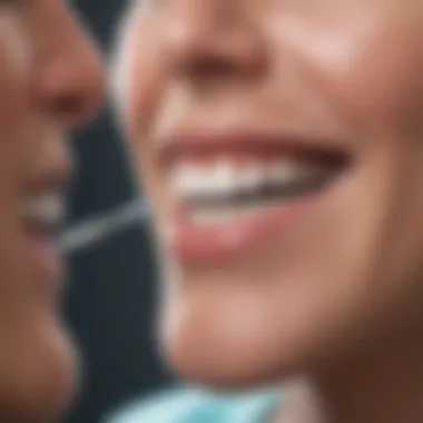 A dental professional advising a patient on whitening options