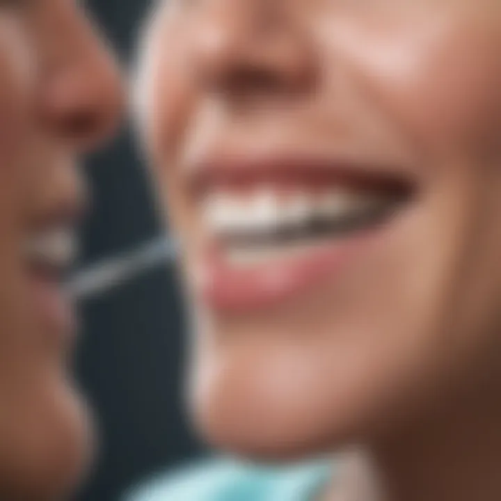A dental professional advising a patient on whitening options