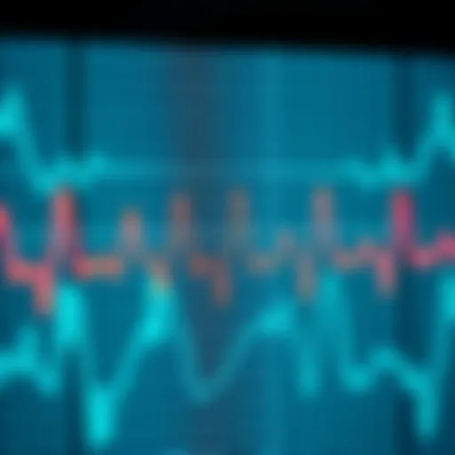 A detailed ECG reading showcasing irregular heartbeats
