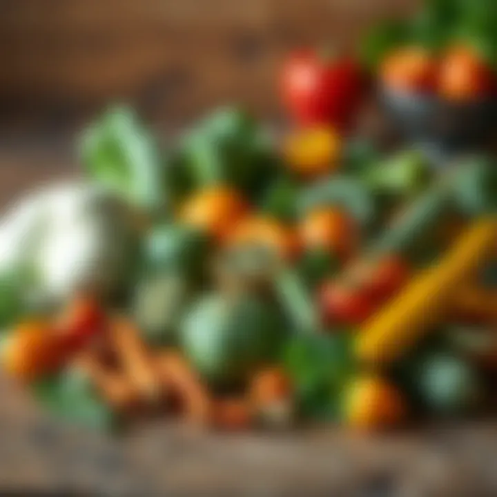 A colorful assortment of low GI vegetables on a rustic wooden table
