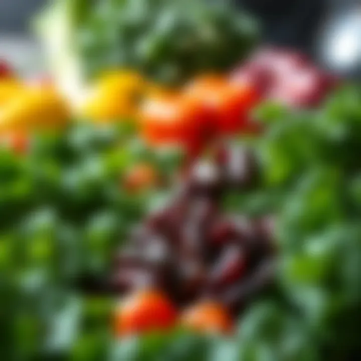 An array of leafy green vegetables known for their low glycemic index