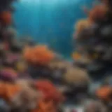 A vibrant coral reef teeming with diverse fish species