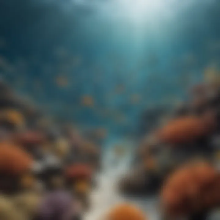 A school of tropical fish swimming in crystal-clear waters
