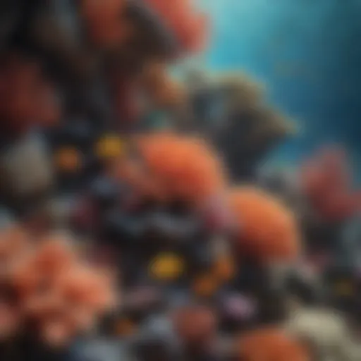 A vibrant coral reef teeming with diverse fish species.