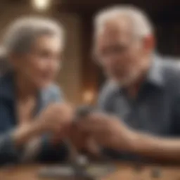Elderly individuals engaged in gameplay