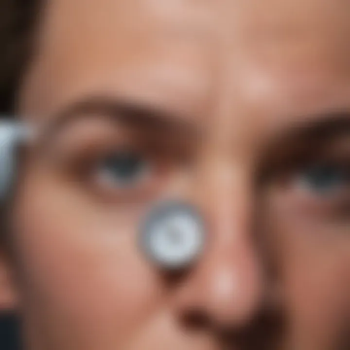 Clinical setting showcasing the use of forehead thermometers