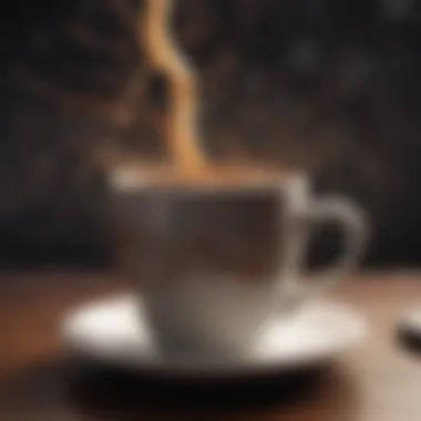 Coffee and Neuronal Activity Coffee cup with a backdrop of neurons symbolizing cognitive enhancement