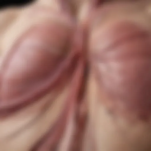 Illustration of breast duct anatomy highlighting papillomas