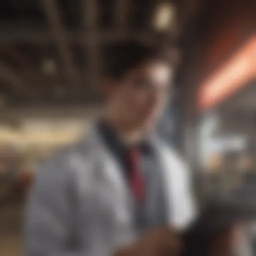 Student engaged in campus job