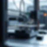 Detailed view of a high-precision 3D printer