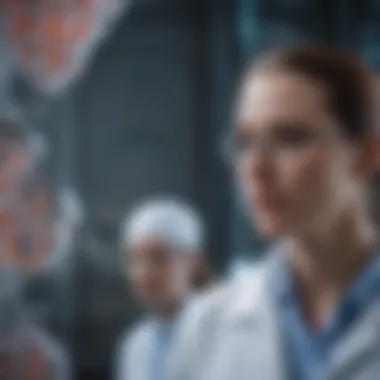 Collaboration Among Genetic Engineering Professionals A diverse group of professionals collaborating in research
