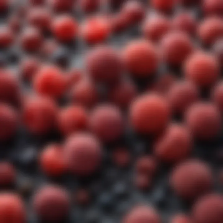 Close-up of berry phytochemicals under a microscope, illustrating their intricate structures.