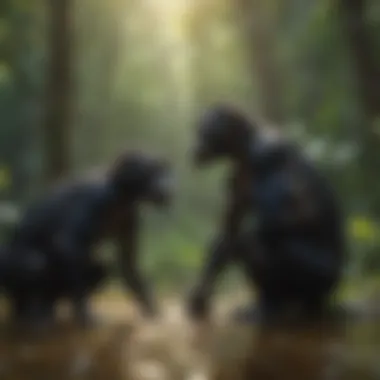 The Social Dynamics of Bonobos Bonobo in natural habitat showcasing social interaction