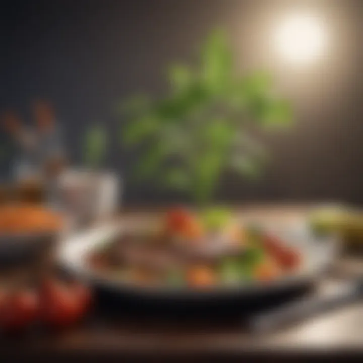 Conceptual image of a balanced plant-based meal