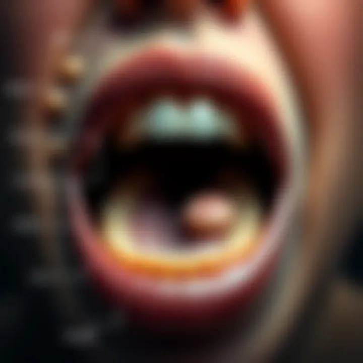 Illustration depicting mouth ulcers and their characteristics