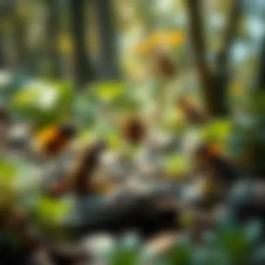 Diverse species interacting within a vibrant ecosystem