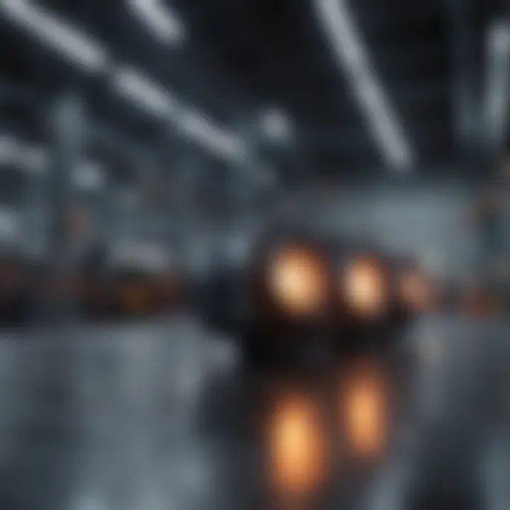 An industrial setting utilizing low energy lighting solutions.