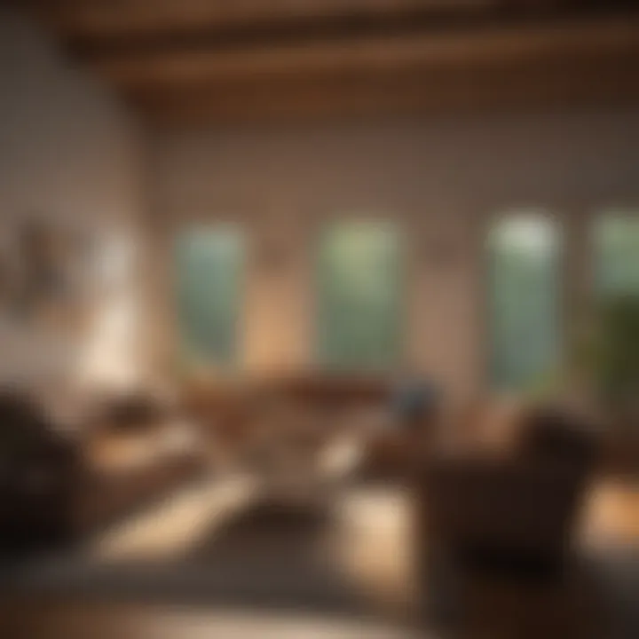 A cozy living room illuminated by energy-efficient lighting.