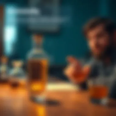 Infographic summarizing studies on longevity in alcoholics.