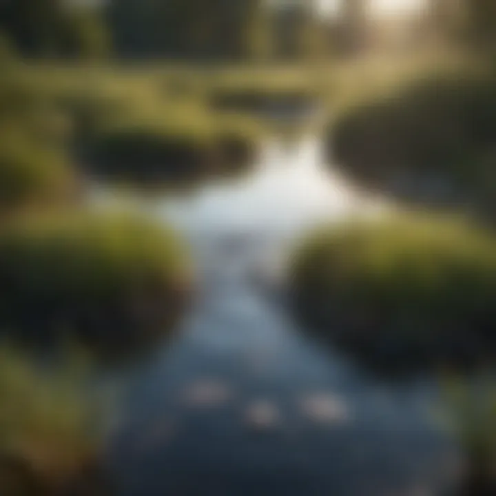 Wetlands acting as natural water filters