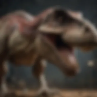 The Majestic Structure of Tyrannosaurus Rex A detailed skeletal model of a T-Rex showcasing its massive structure