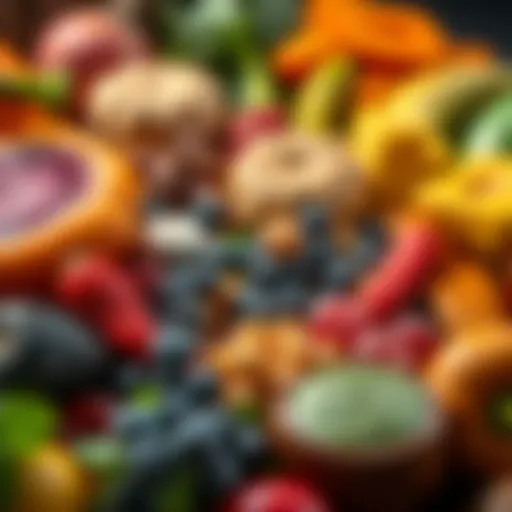 Vibrant assortment of foods rich in GABA