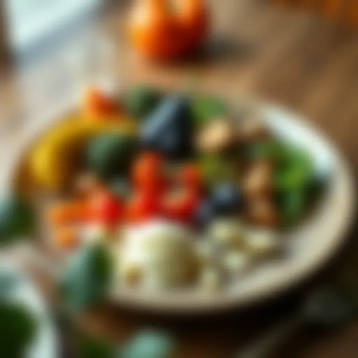 Balanced Meal for Enhancing GABA Levels Plate featuring a balanced meal for mental health