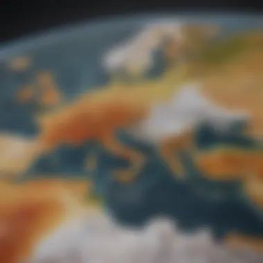 A map showing the increase in global temperatures over the years