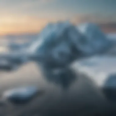 Impact of Global Warming on Polar Regions An illustration depicting melting ice caps and rising sea levels