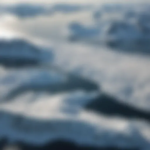 Aerial view of Greenland's glaciers showcasing their vast expanse and intricate ice formations