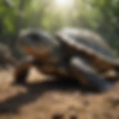 Dedicated Conservation Efforts for Hawksbill Turtle Protection Conservationists working to protect Hawksbill turtles