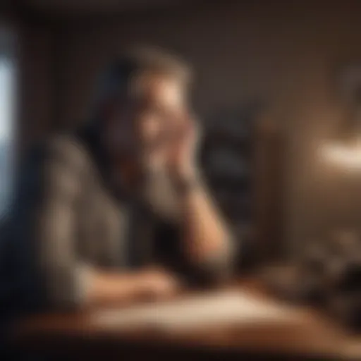 A writer contemplating ideas at a desk