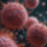 Illustration of immune cells targeting tumor cells