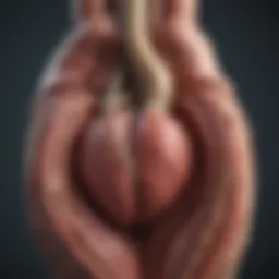 Illustration of aortic root anatomy highlighting diameter measurement